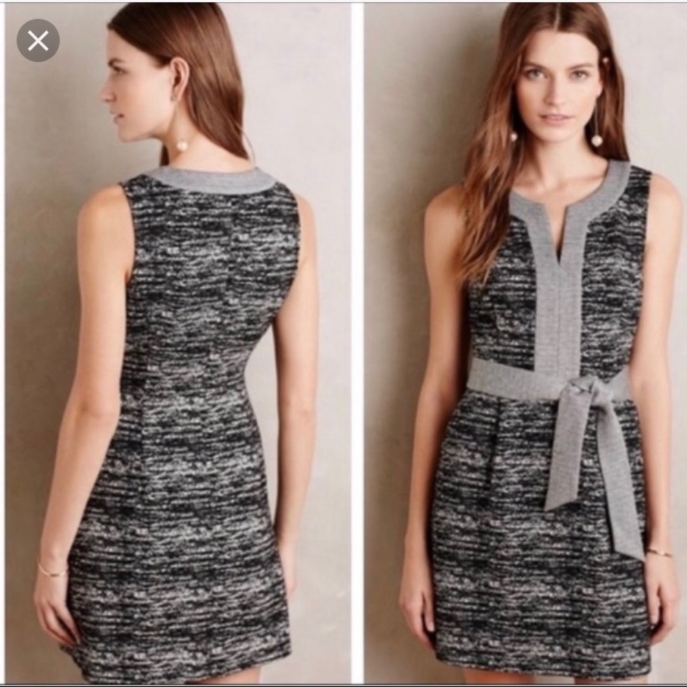 Anthropologie Tabitha Marled Grey Sheath Dress - Size 2